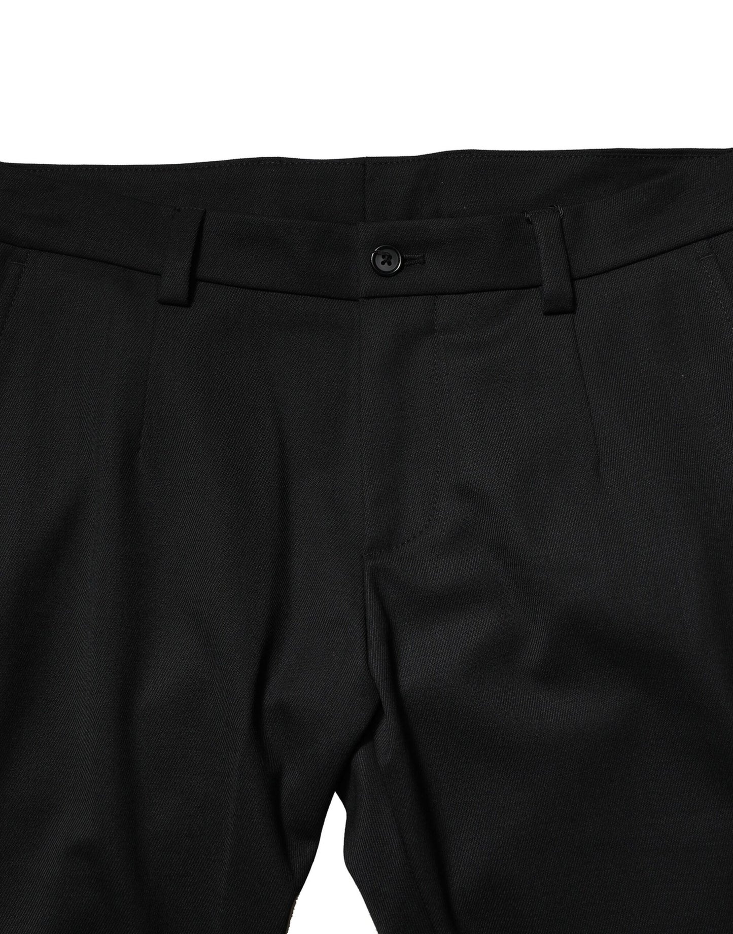 Pantalones ajustados de cintura media de lana negra para hombre