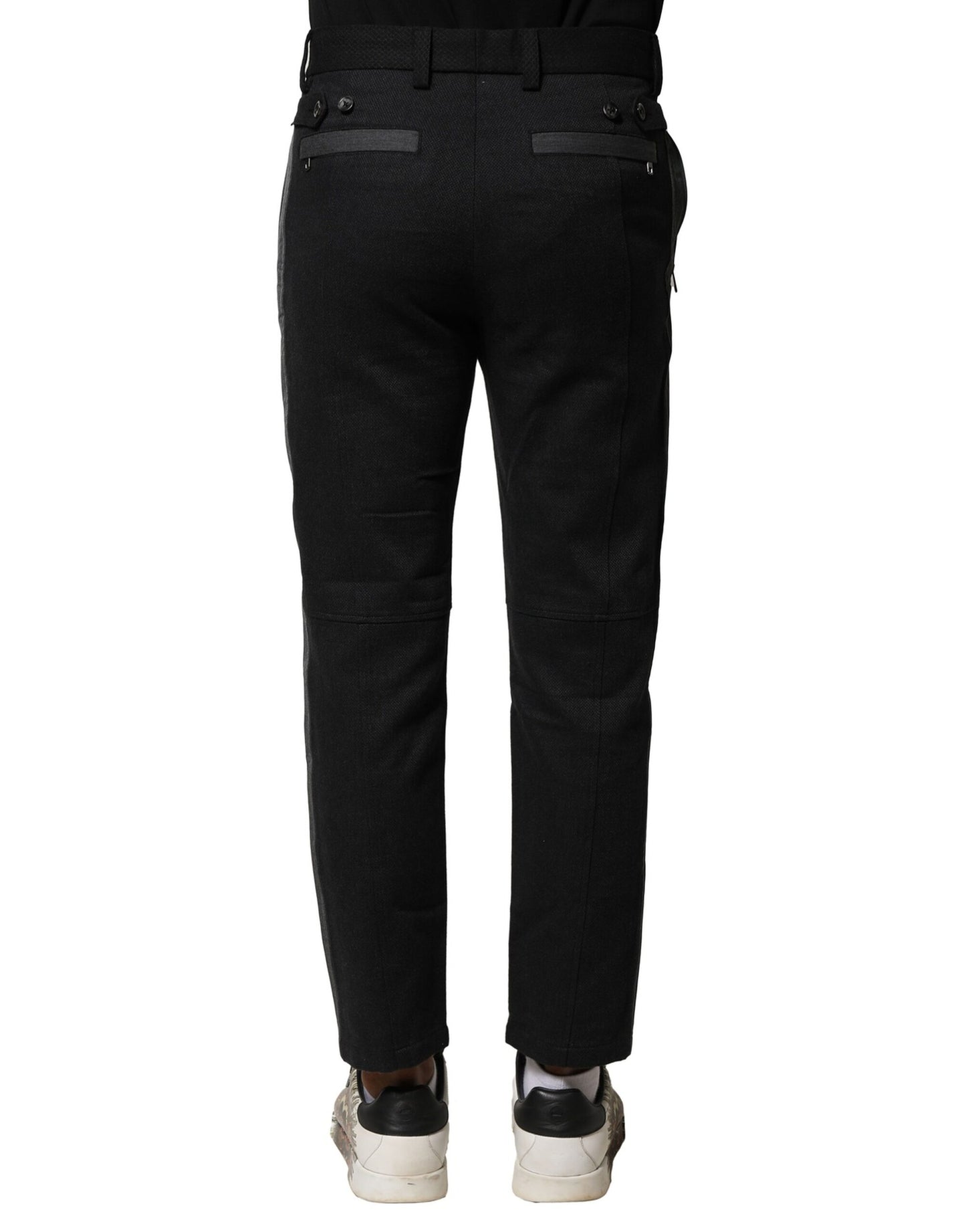 Pantalones cónicos de algodón gris y negro para hombre