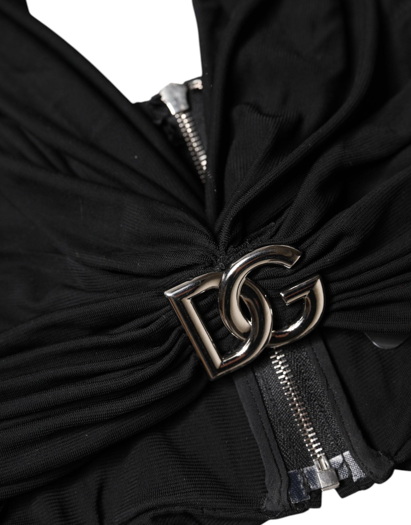 Top tipo bustier de viscosa negro con cuello halter