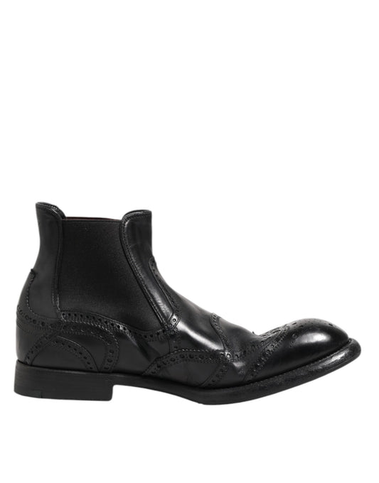 Botines de cuero negro sin cordones