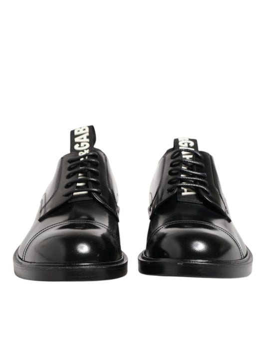 Zapatos formales de cuero negro con cordones para hombre