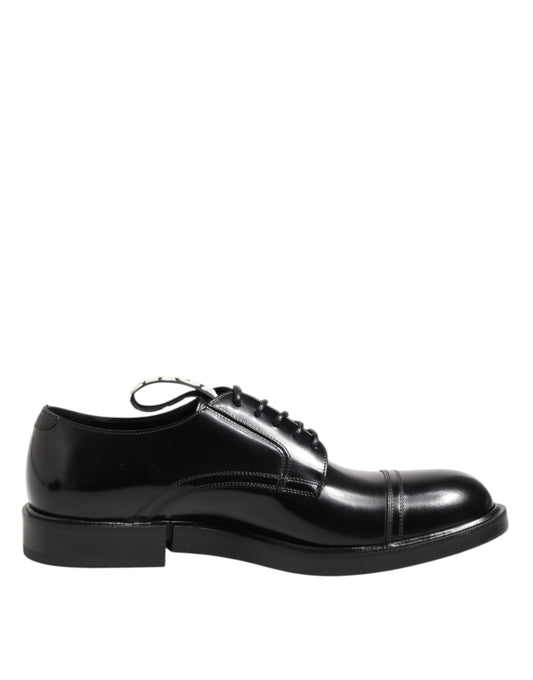 Zapatos formales de cuero negro con cordones para hombre