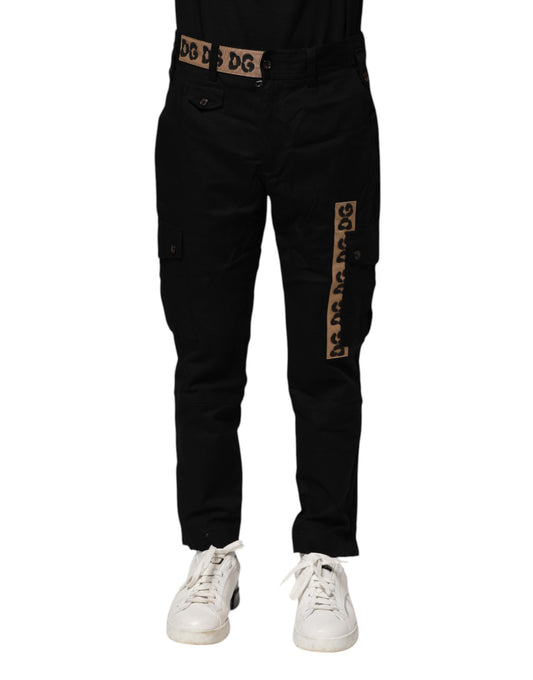 Pantalones casuales cargo de algodón negro