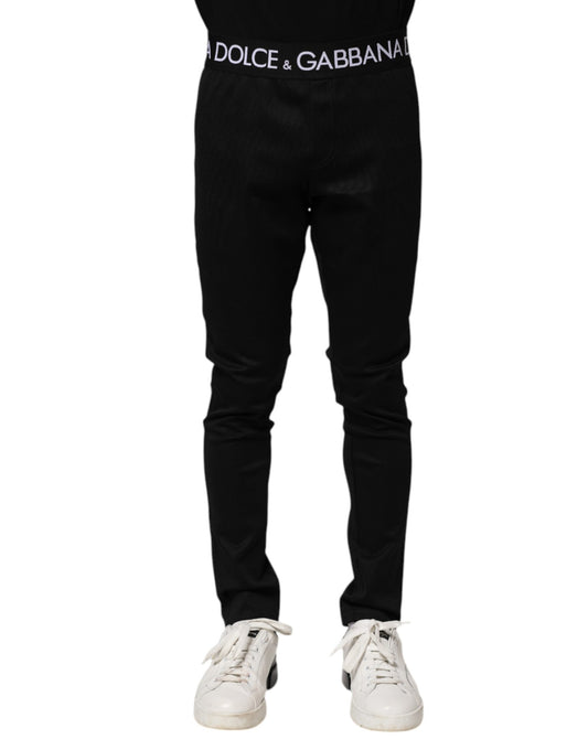 Pantalones deportivos ajustados de nailon negro para hombre