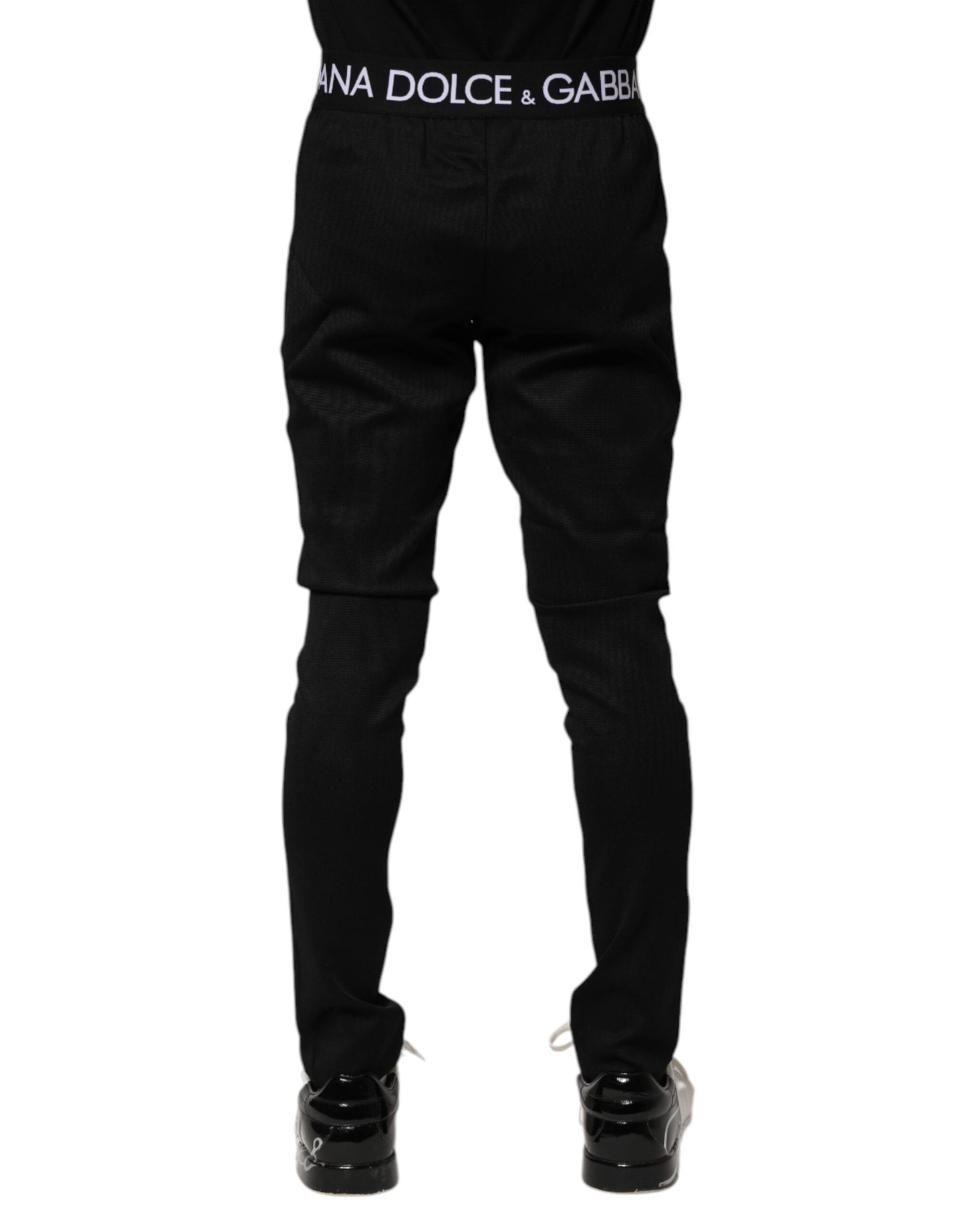 Pantalones deportivos ajustados de nailon negro para hombre