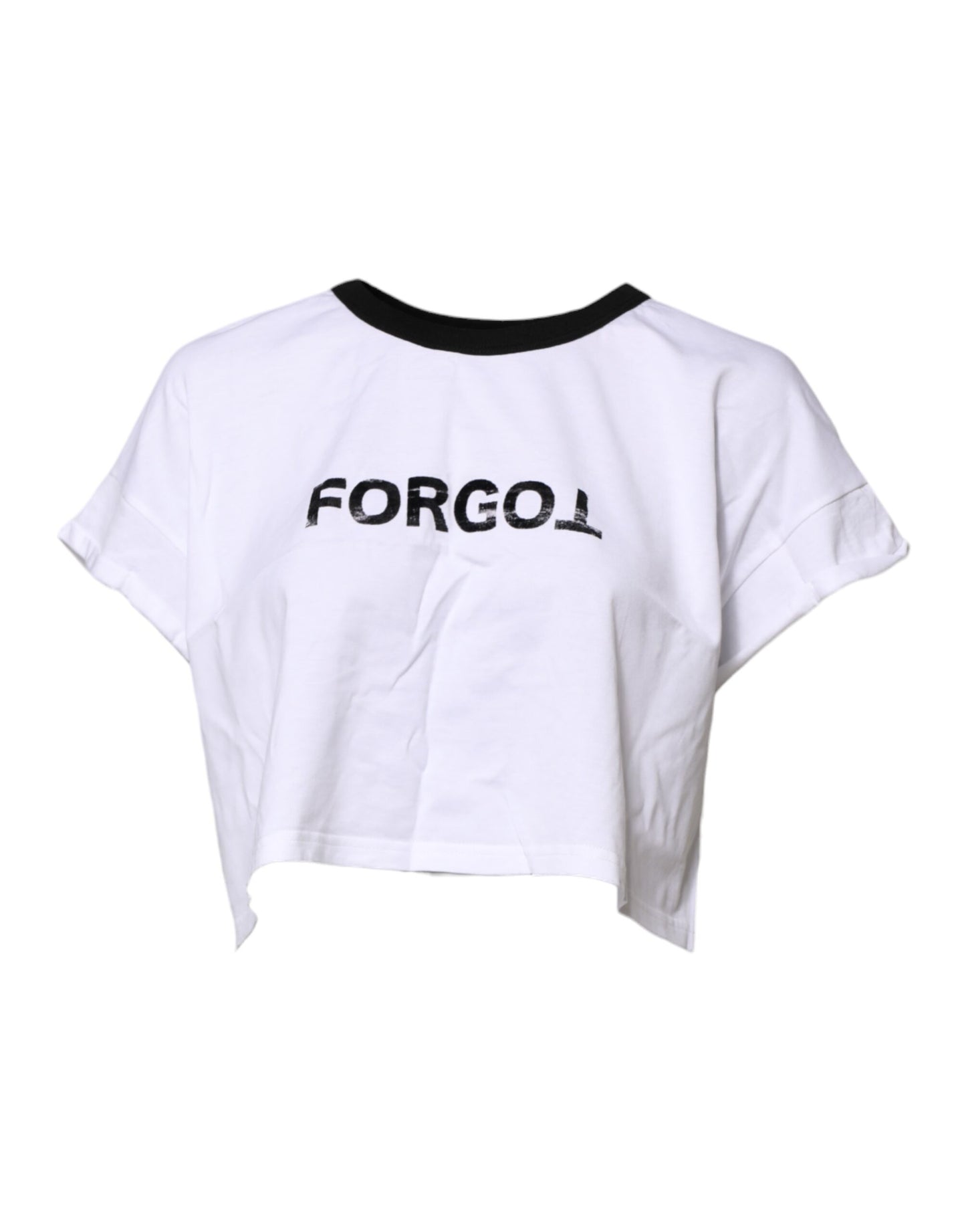 Camiseta corta de cuello redondo con estampado gráfico blanco