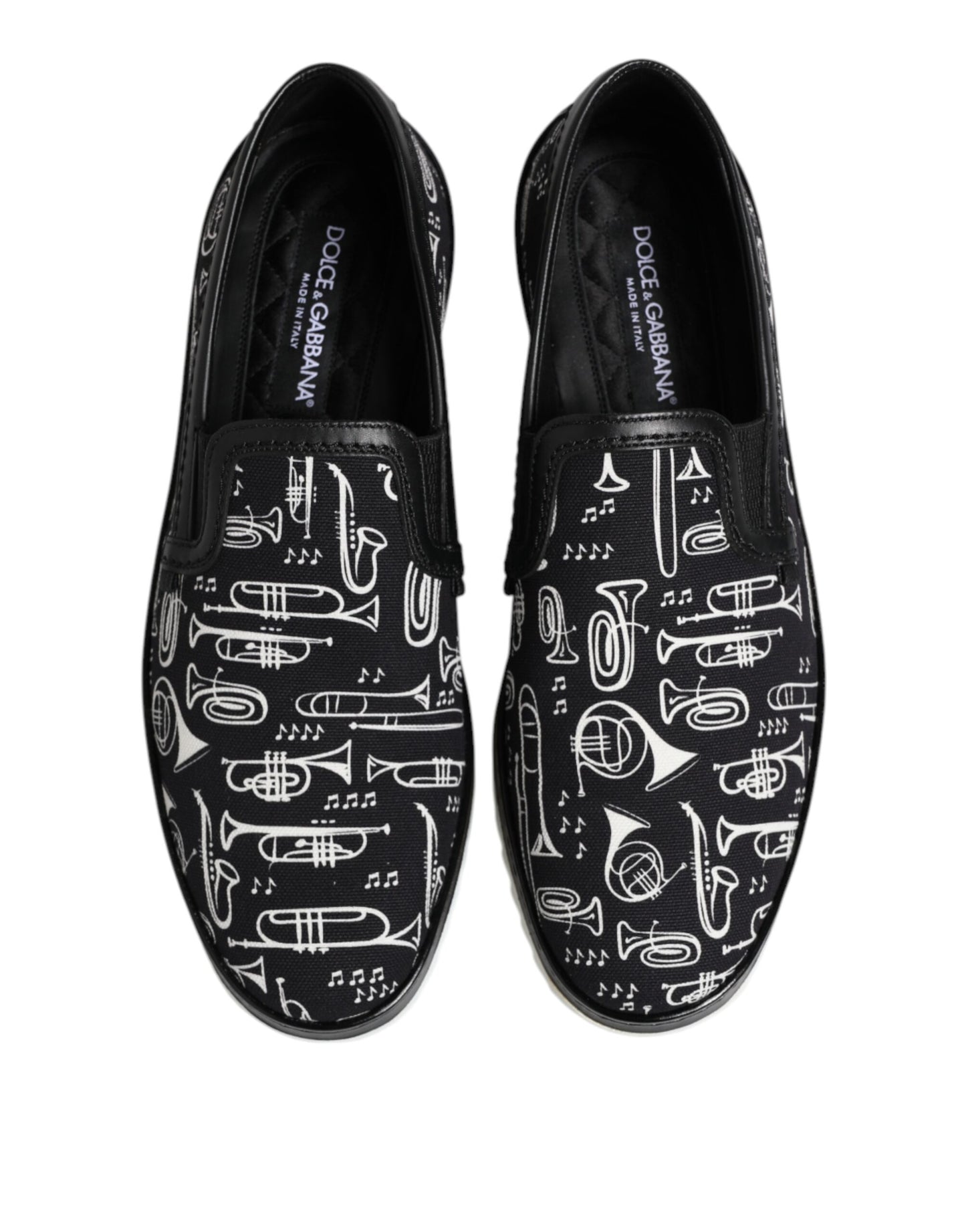 Mocasines negros sin cordones estampados para hombre