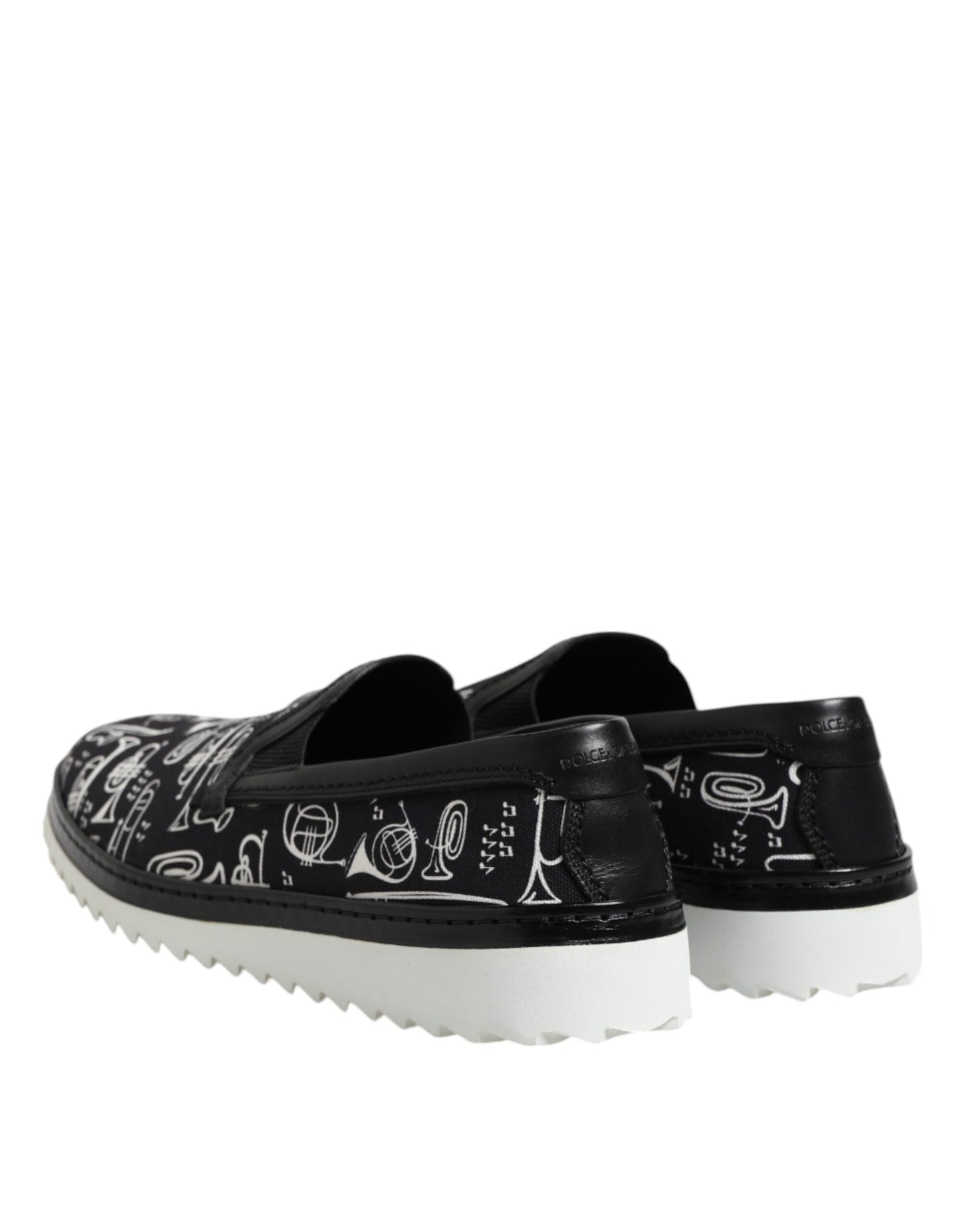 Mocasines negros sin cordones estampados para hombre