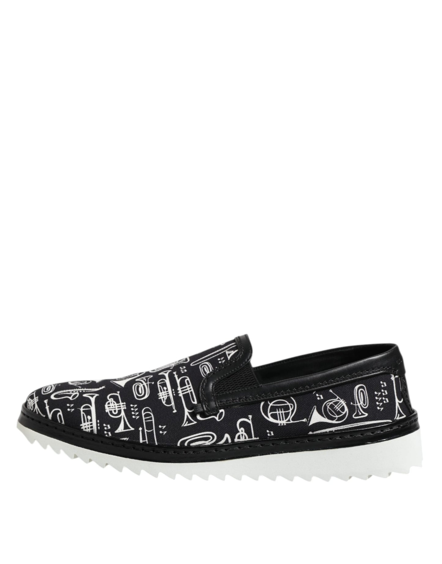 Mocasines negros sin cordones estampados para hombre