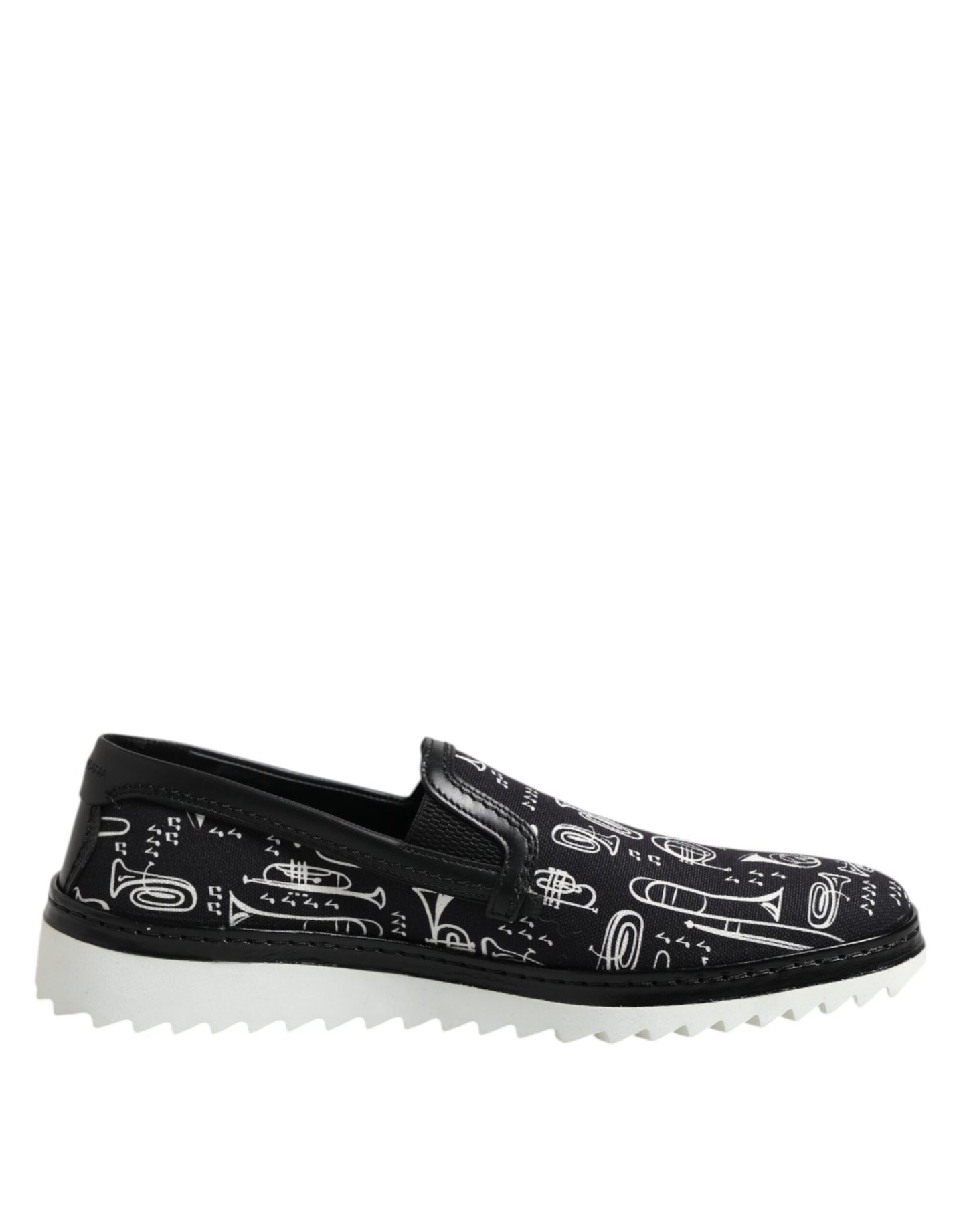 Mocasines negros sin cordones estampados para hombre