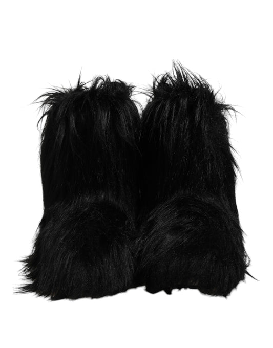 Botas negras de piel sintética a media pantorrilla