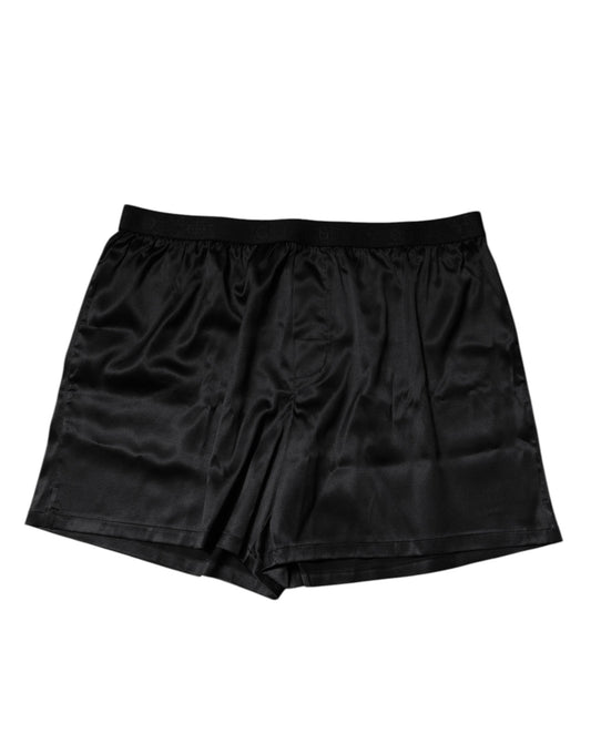 Boxer en soie noire pour homme