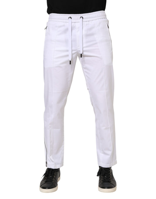 Pantalones deportivos blancos de algodón elástico con logotipo para hombre