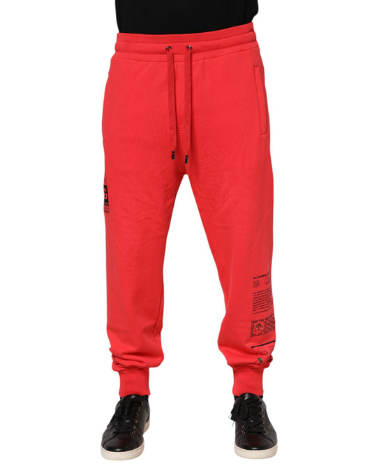 Pantalones deportivos de algodón rojo para hombre