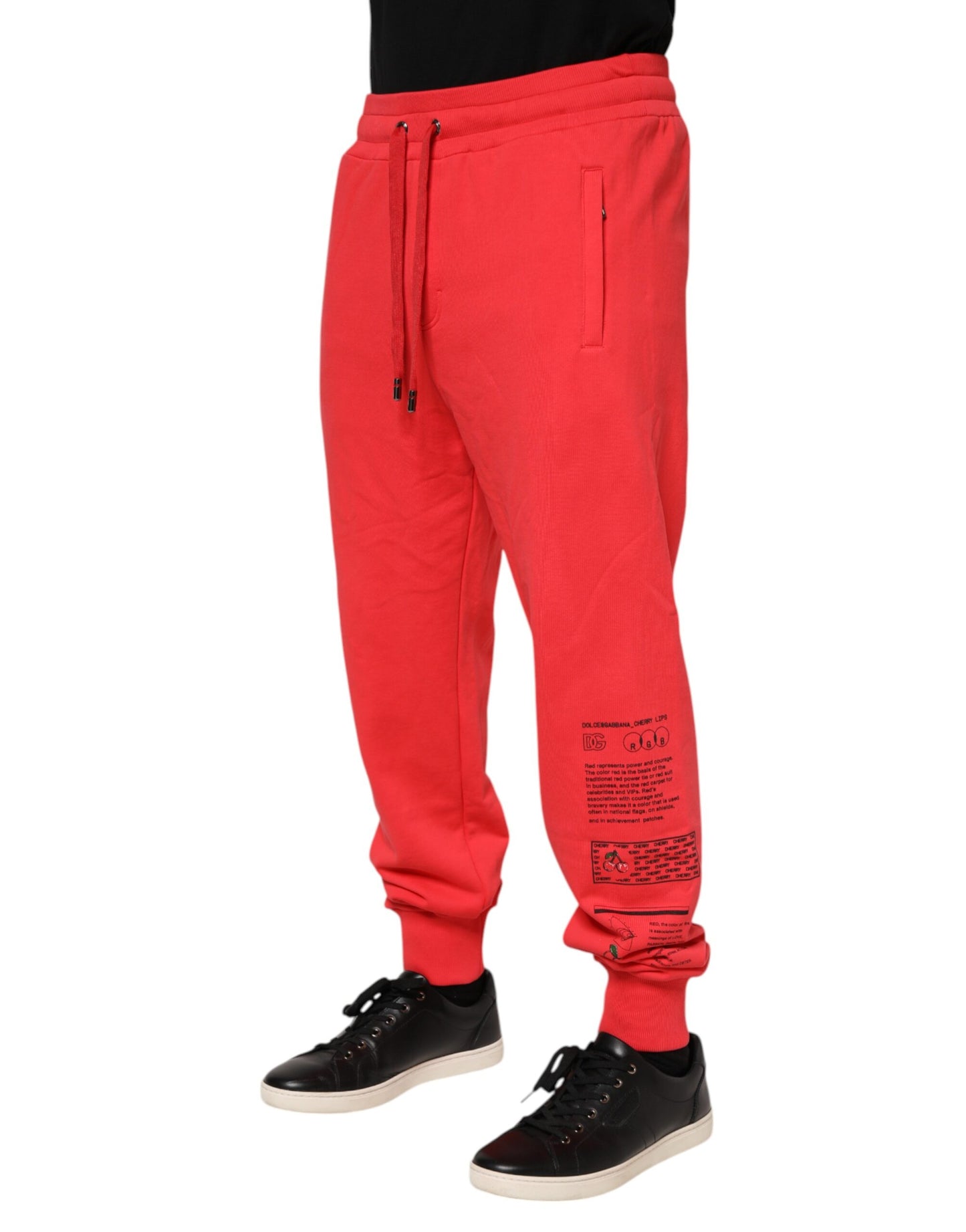 Pantalones deportivos de algodón rojo para hombre