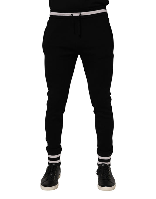 Pantalones deportivos negros de algodón para hombre