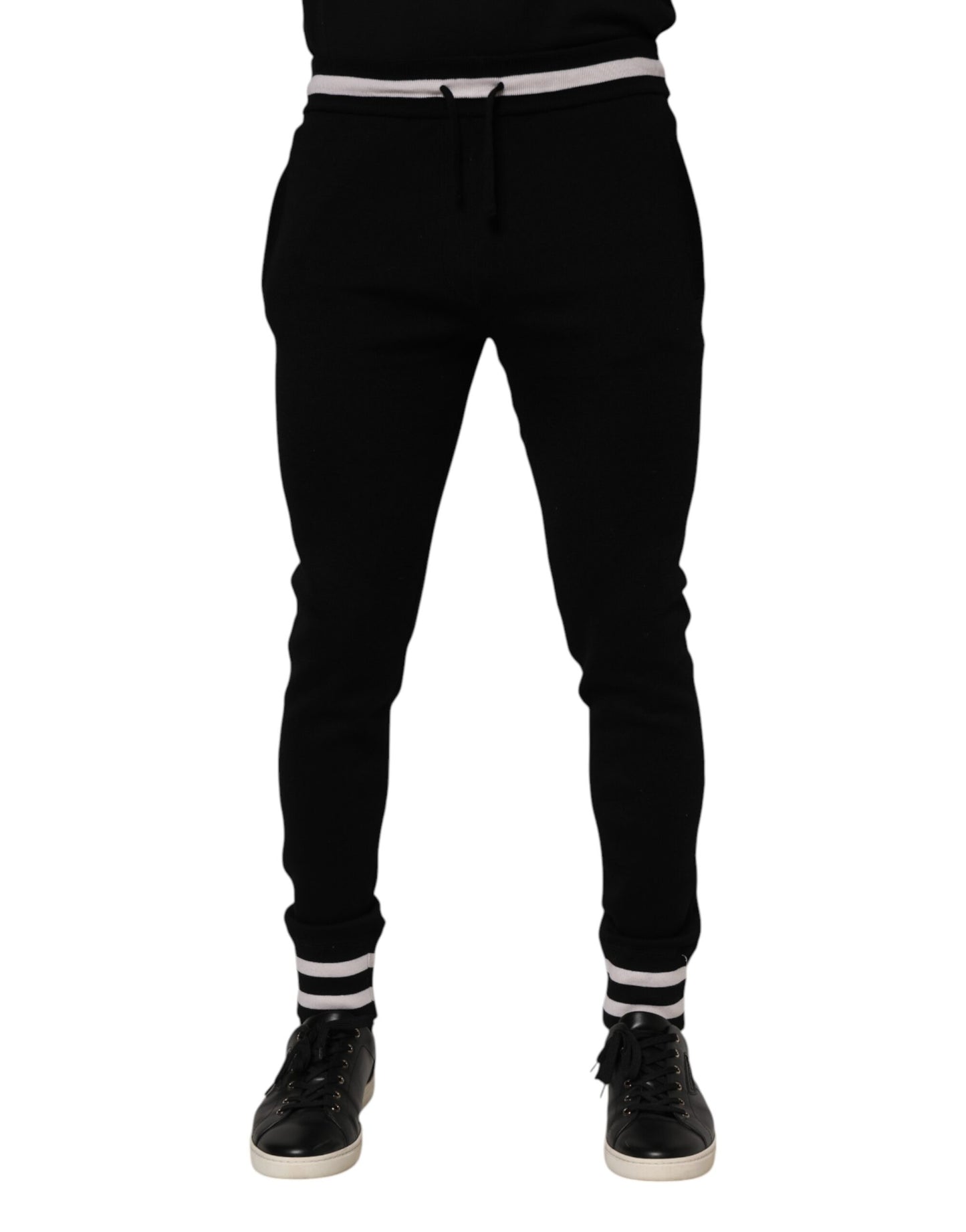 Pantalon de jogging en coton noir pour homme