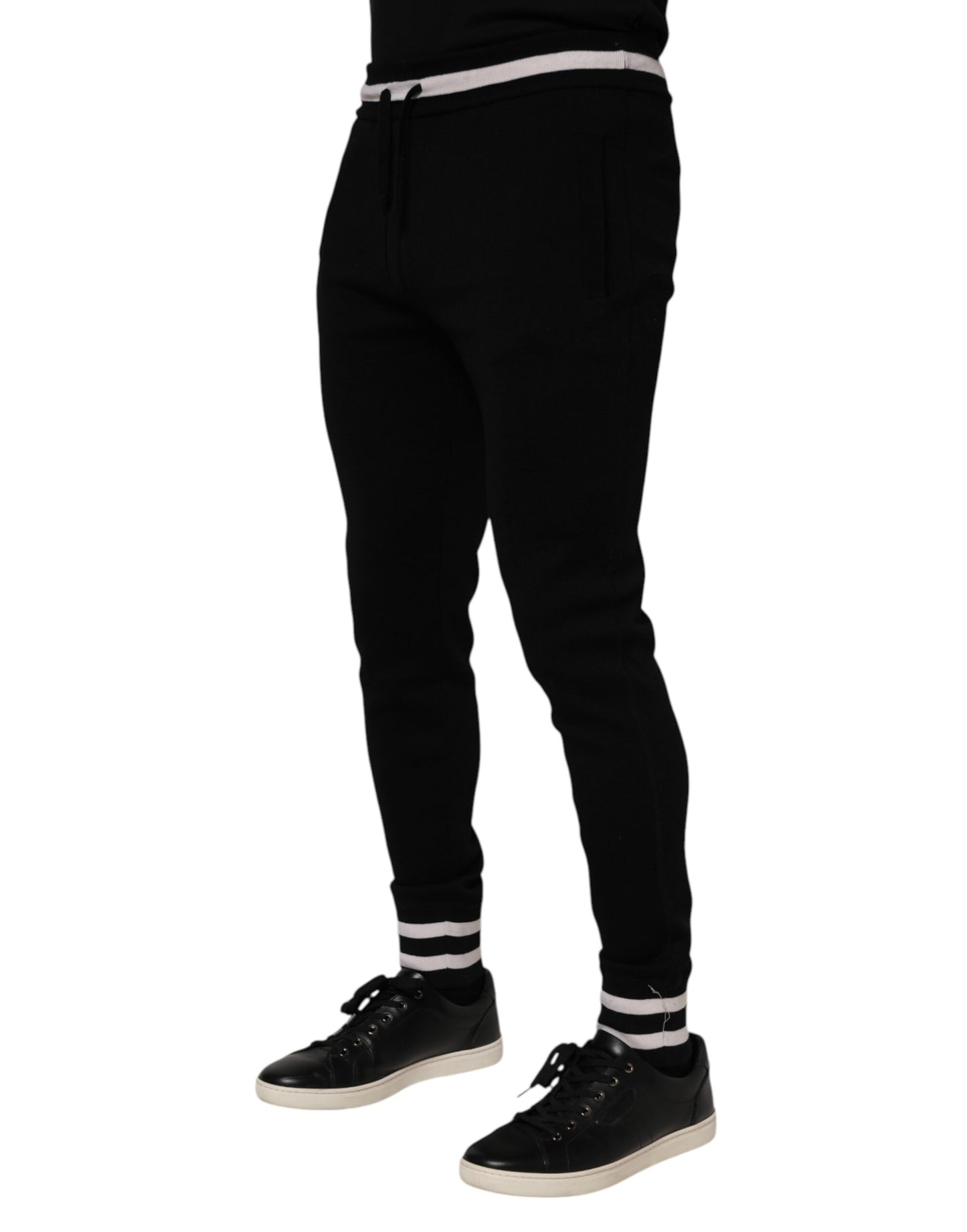 Pantalon de jogging en coton noir pour homme