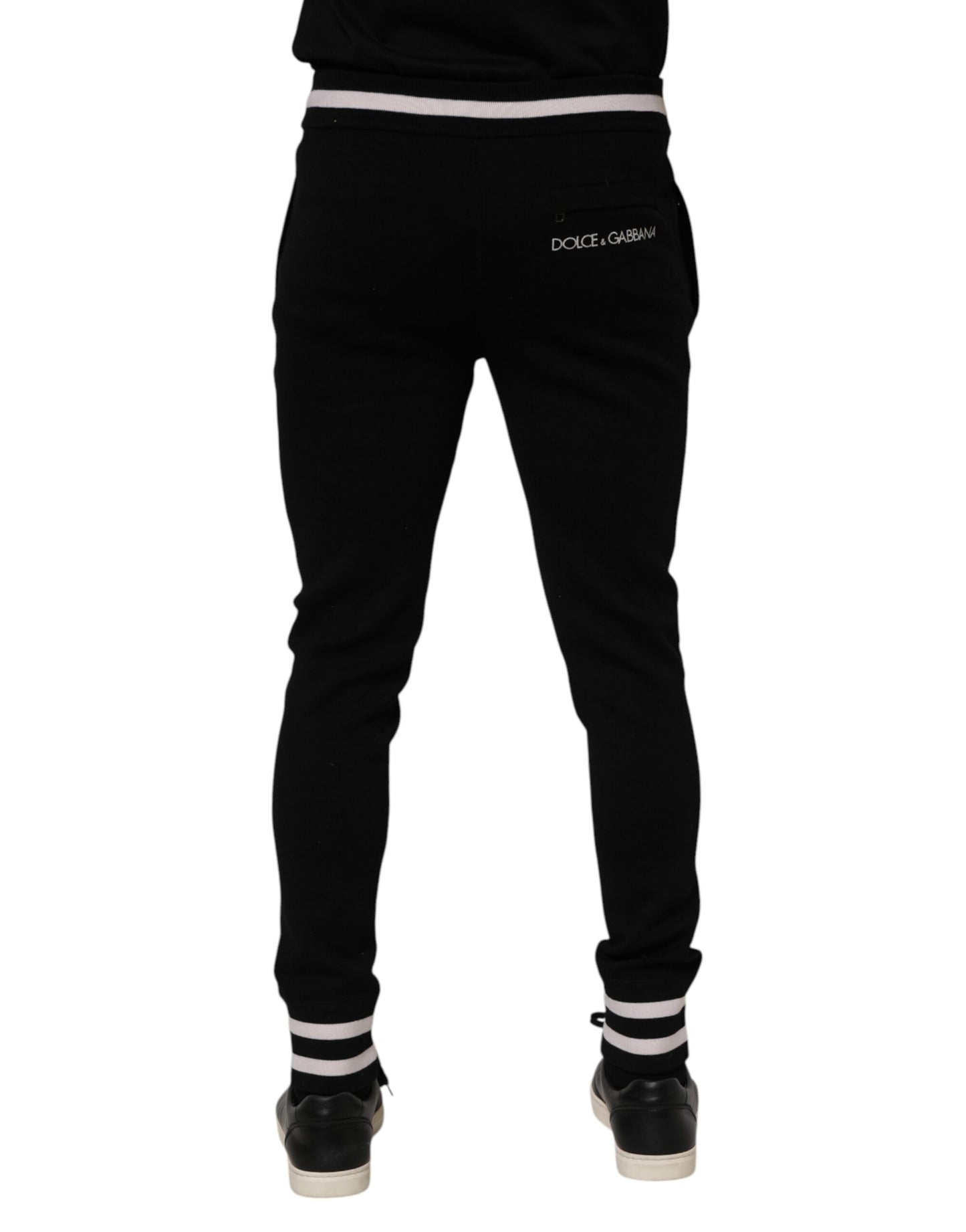 Pantalon de jogging en coton noir pour homme