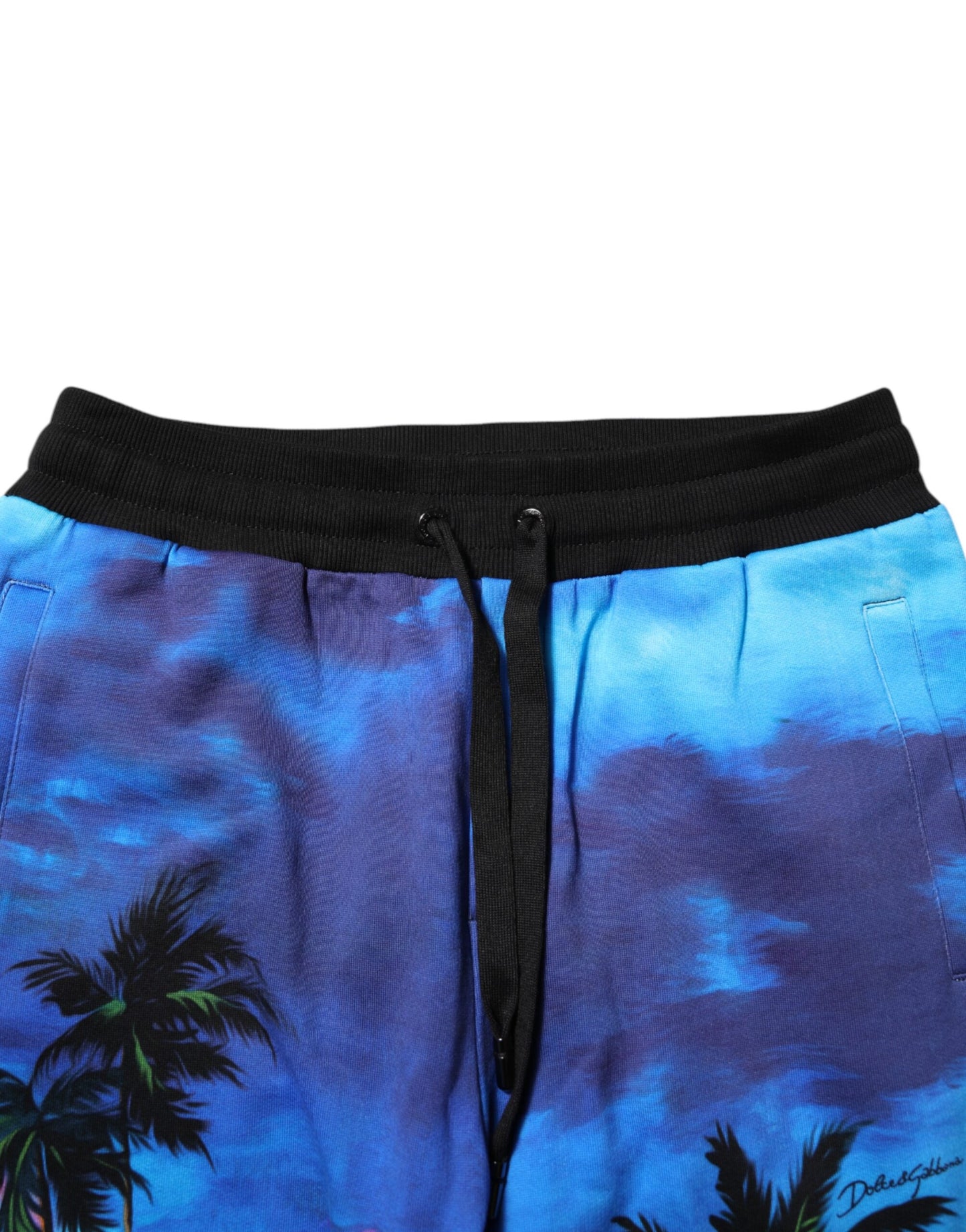 Pantalones deportivos con estampado hawaiano azul