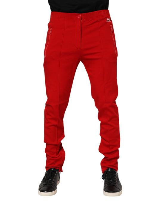 Pantalon de jogging en viscose rouge avec logo pour homme