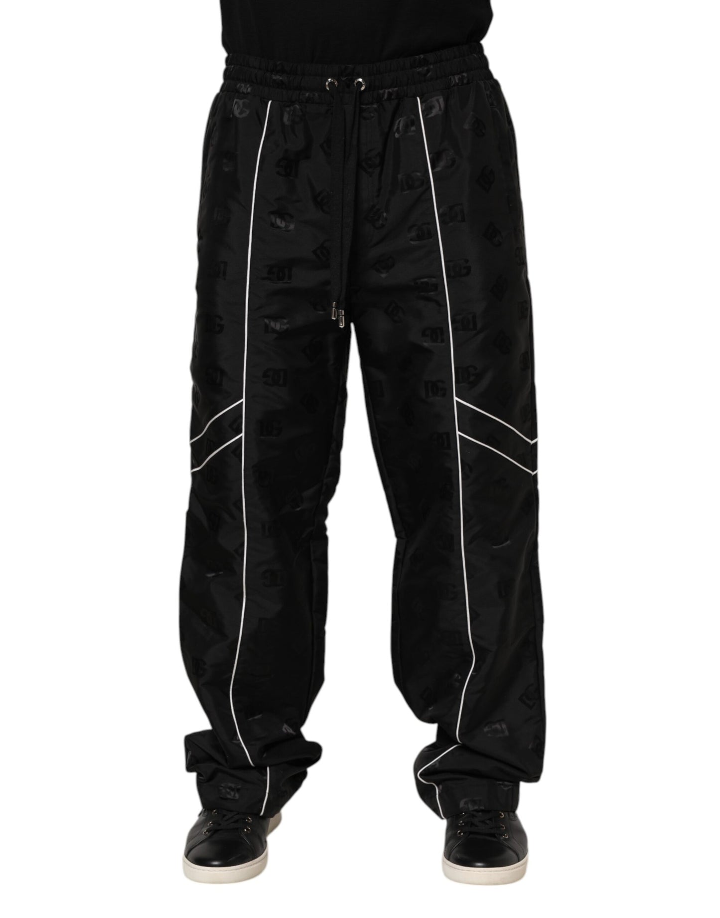 Pantalon de jogging droit en coton noir