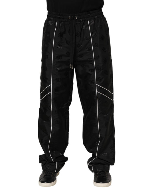 Pantalon de jogging droit en coton noir