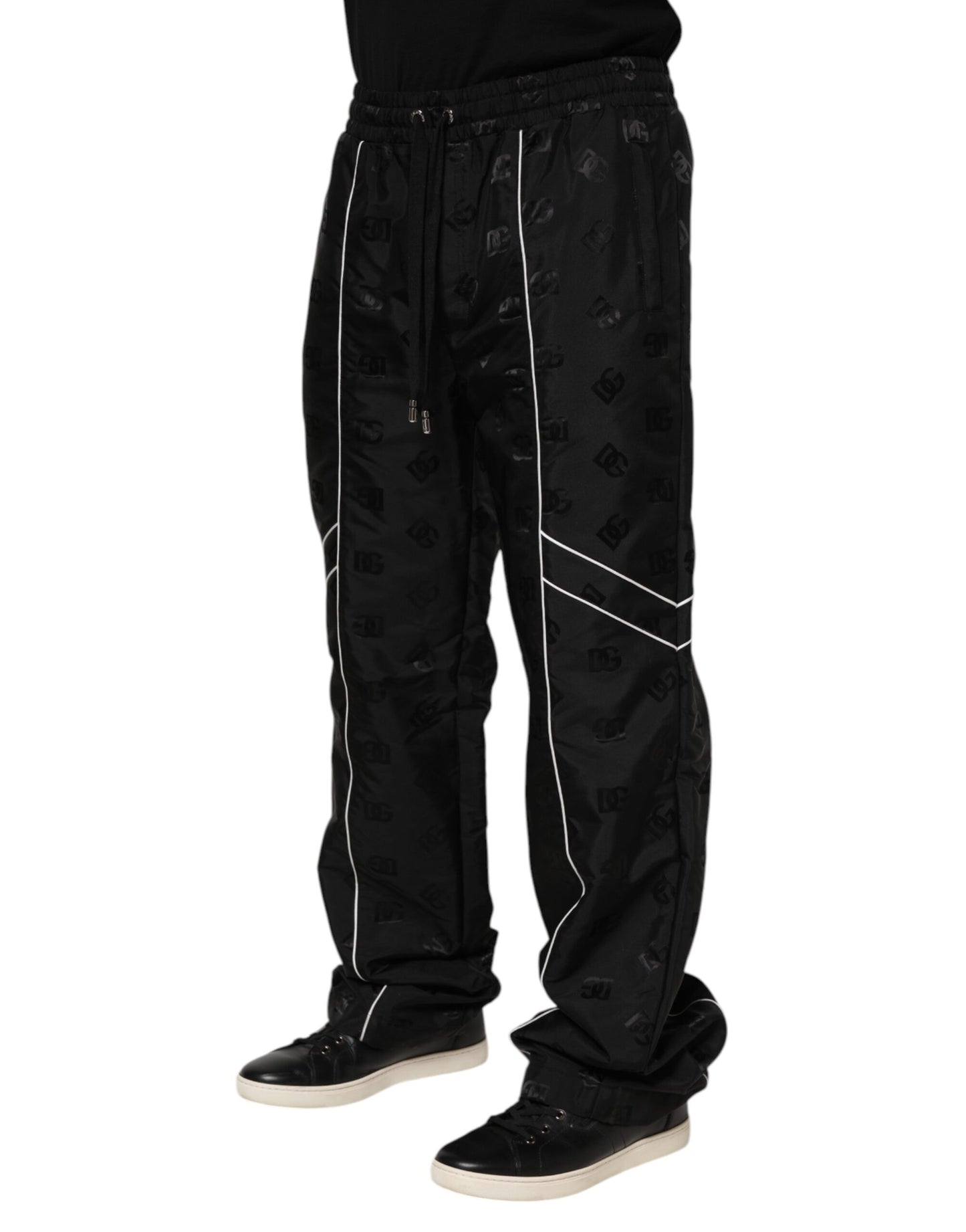 Pantalon de jogging droit en coton noir