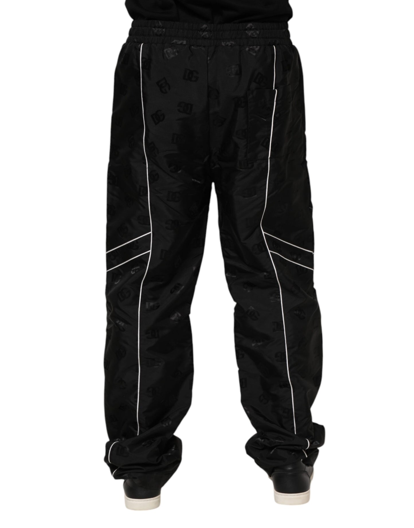 Pantalon de jogging droit en coton noir