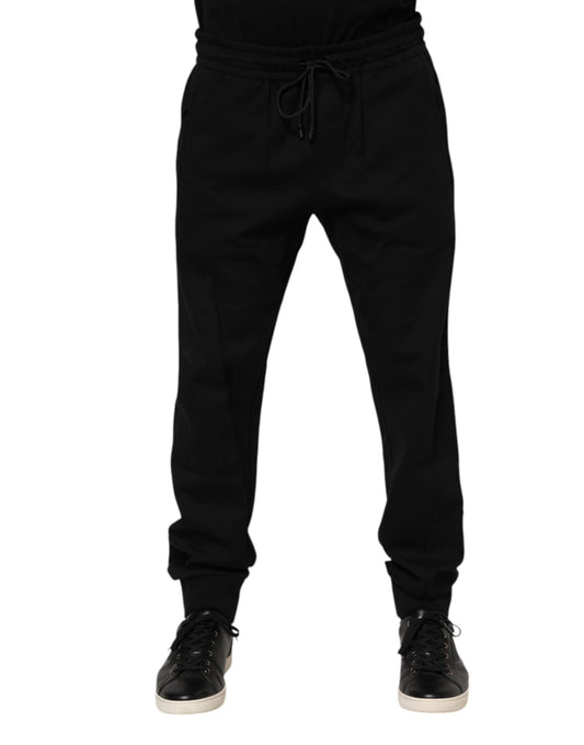 Pantalon de jogging en coton noir pour homme