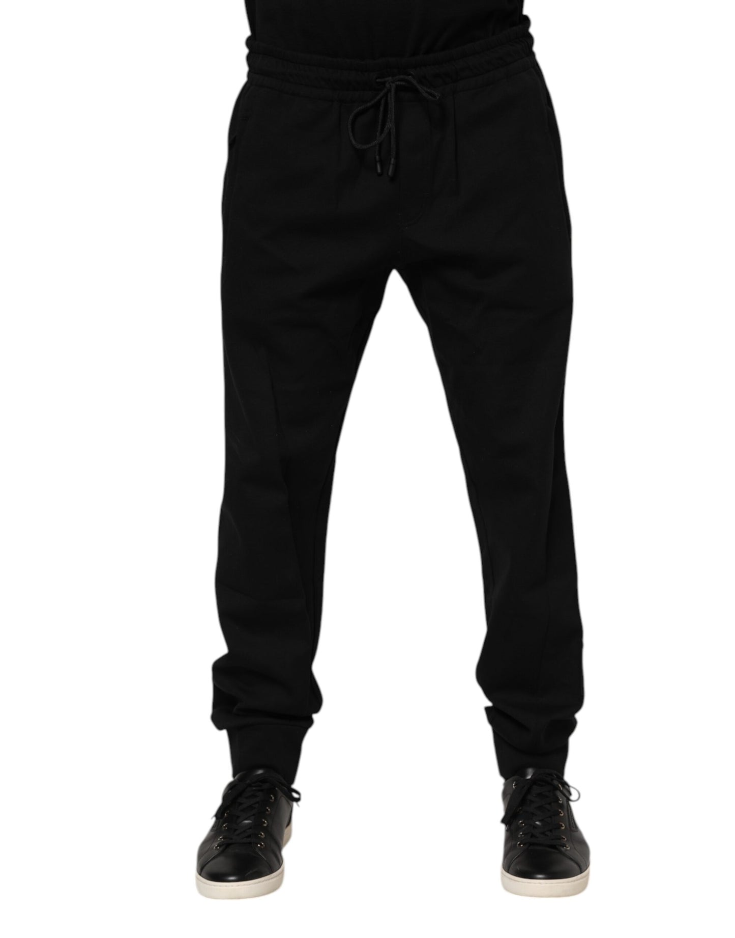 Pantalon de jogging en coton noir pour homme