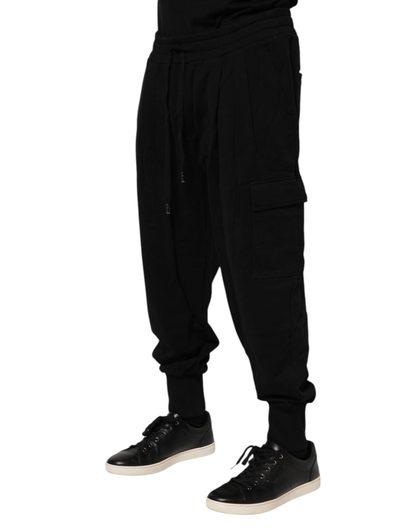 Pantalones deportivos negros de algodón con logo