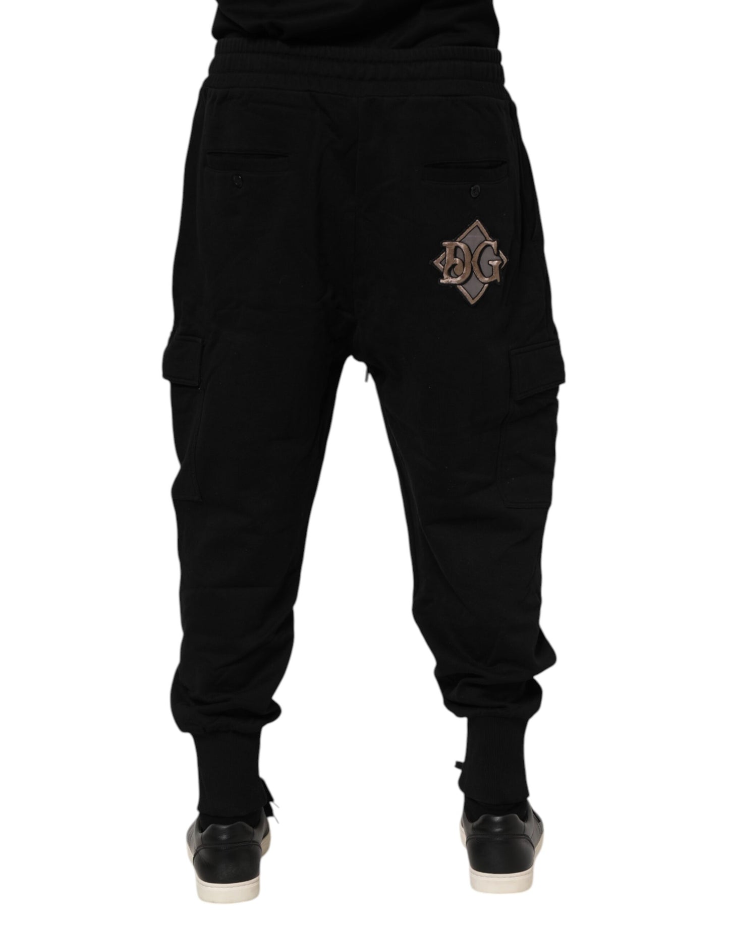 Pantalones deportivos negros de algodón con logo
