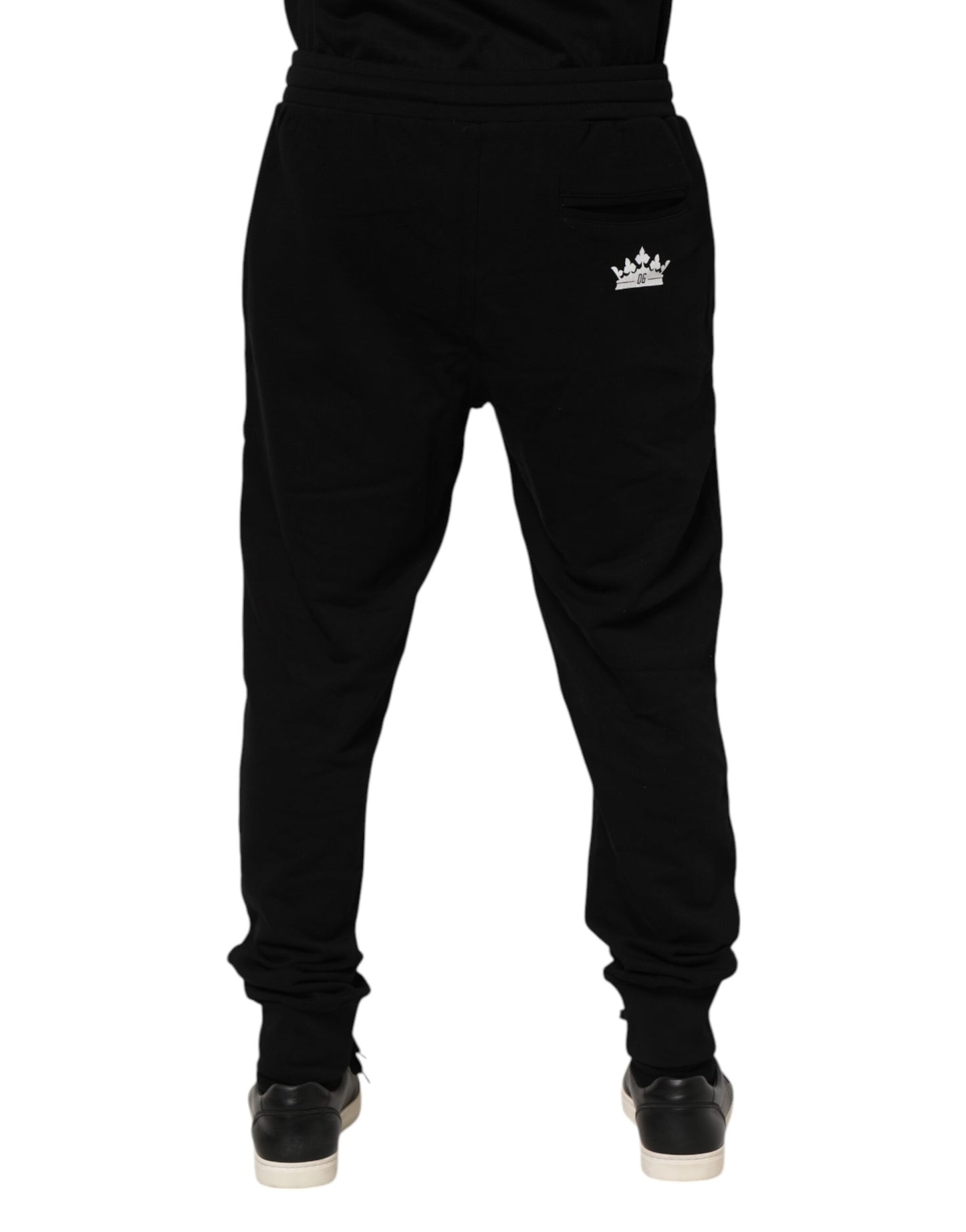 Pantalones deportivos negros de algodón Crown Jogger