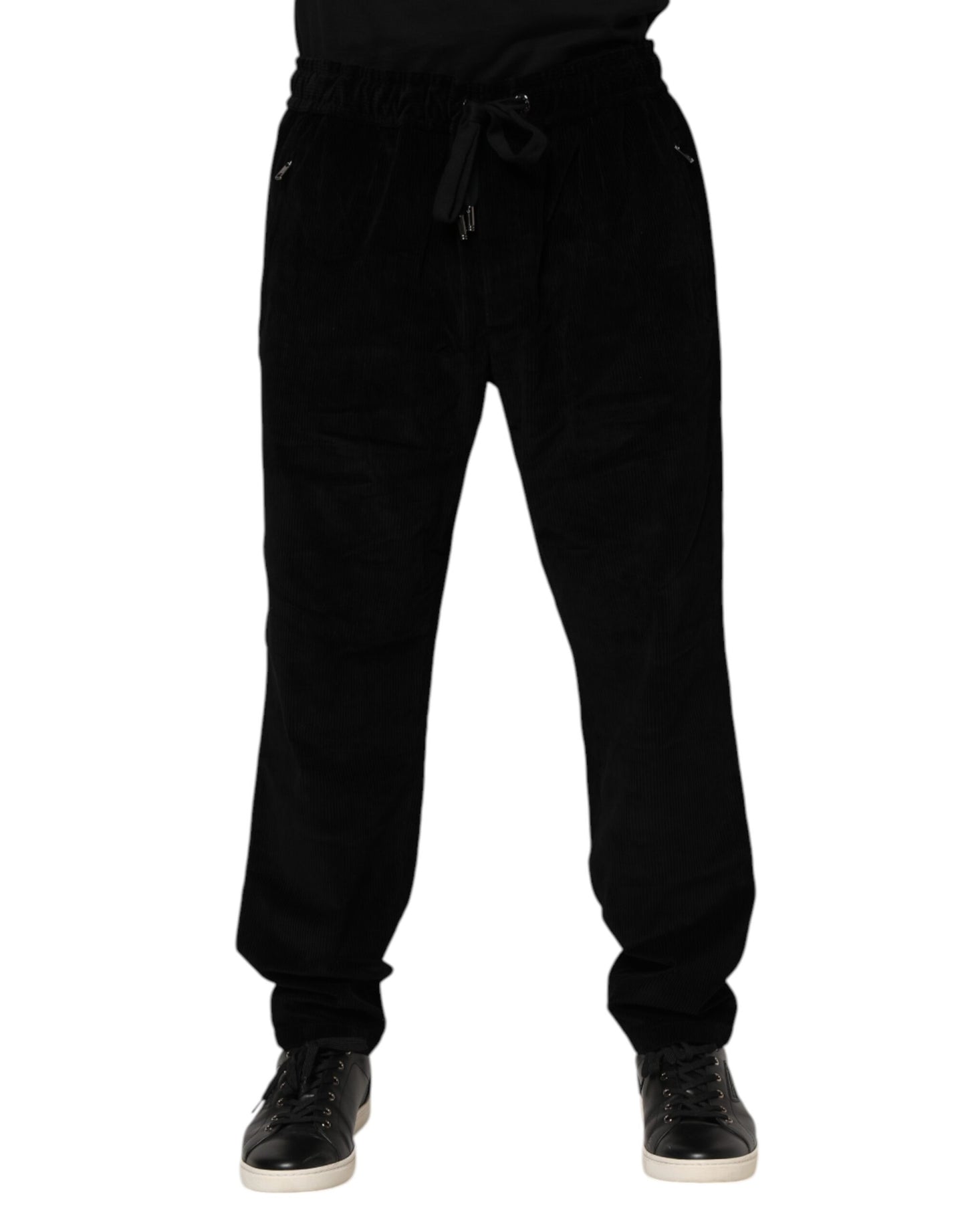 Pantalon de jogging en coton noir pour homme