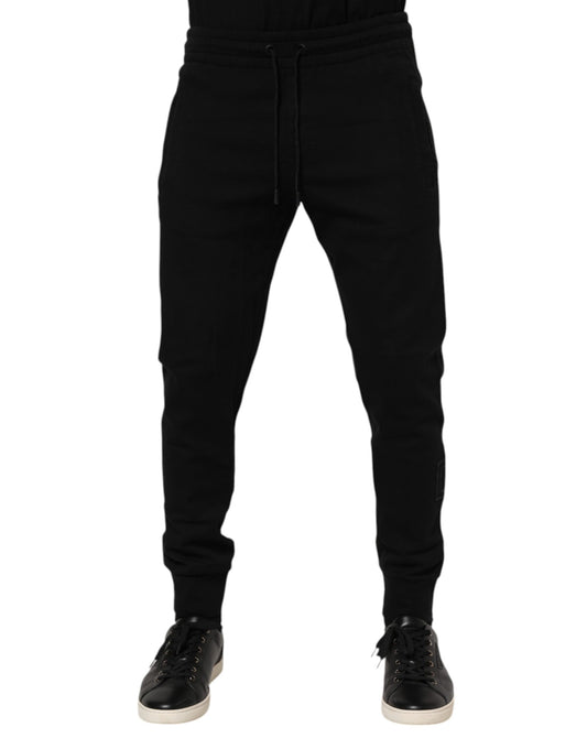 Pantalon de jogging en coton noir pour homme