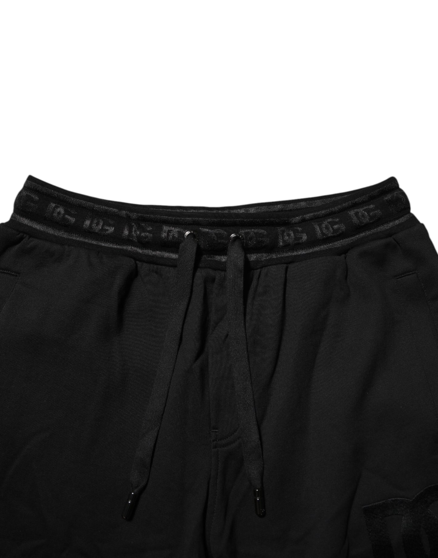 Pantalon de jogging en coton noir avec cordon de serrage