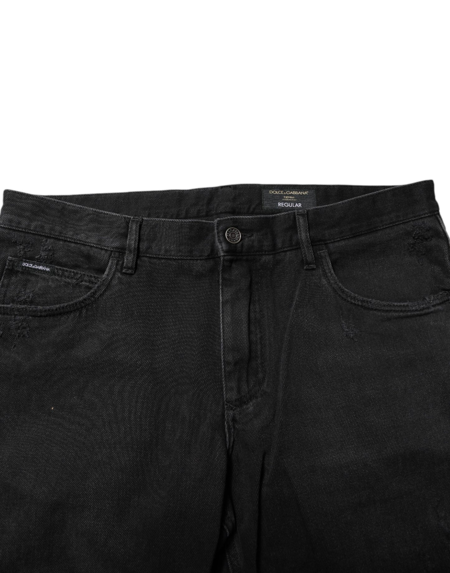 Jean skinny en coton noir avec plaque logo