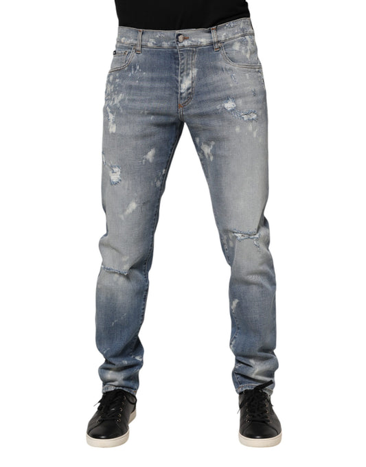 Jean slim en coton bleu pour homme