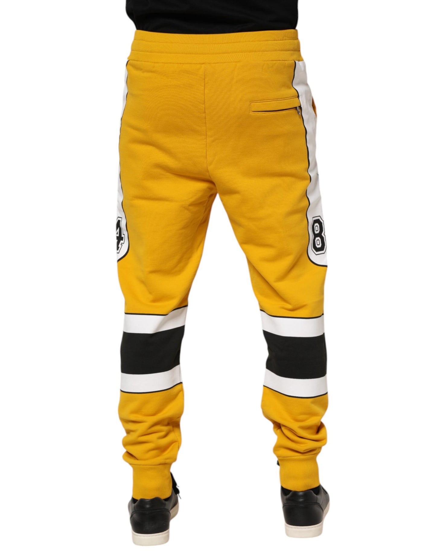 Pantalones deportivos de algodón amarillo con cordón