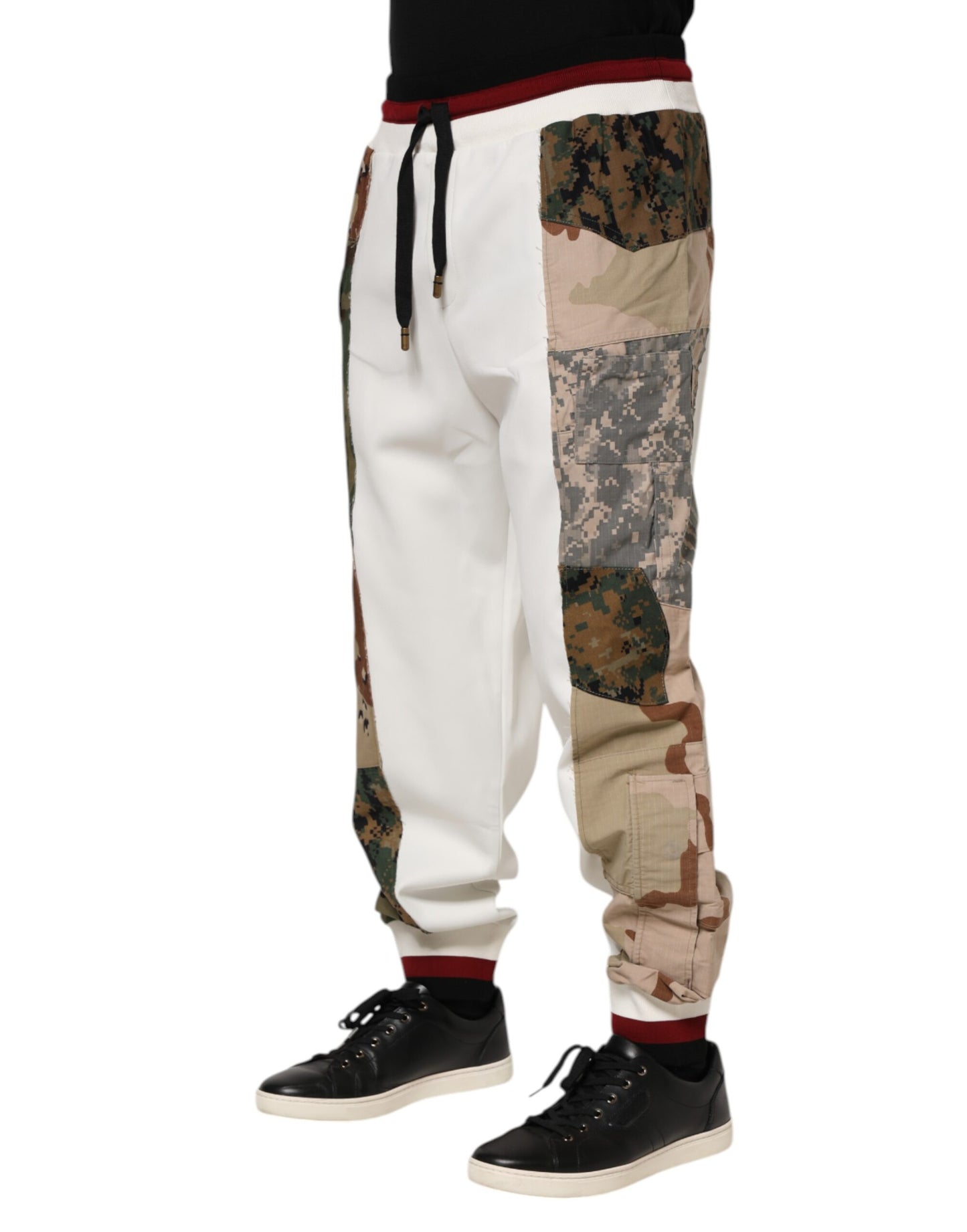 Pantalones deportivos de patchwork blancos