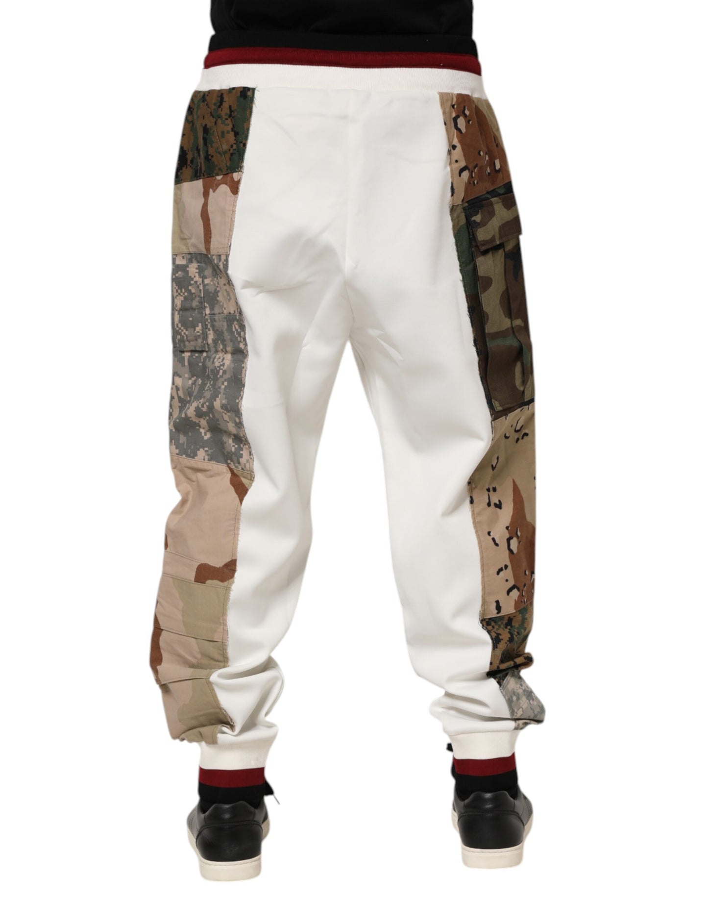 Pantalones deportivos de patchwork blancos