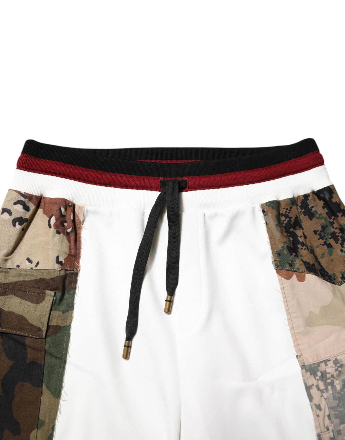 Pantalones deportivos de patchwork blancos