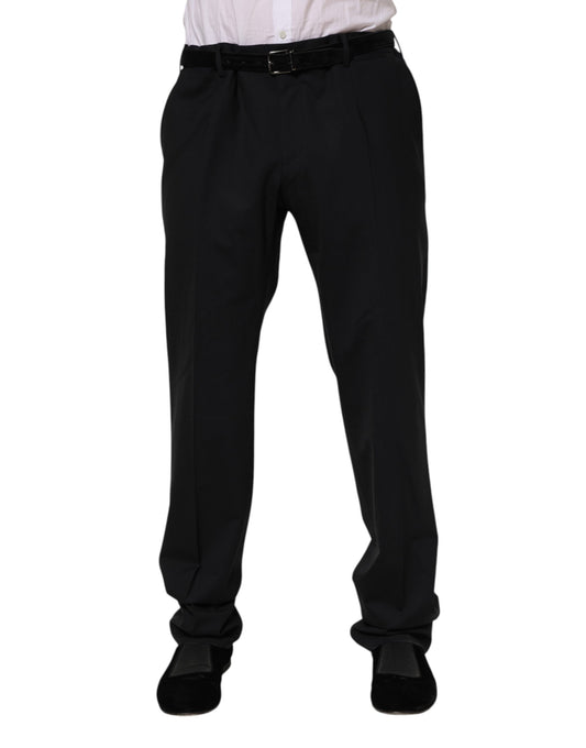 Pantalones de vestir formales de lana negra