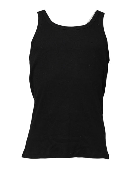 T-shirt débardeur sans manches en coton noir