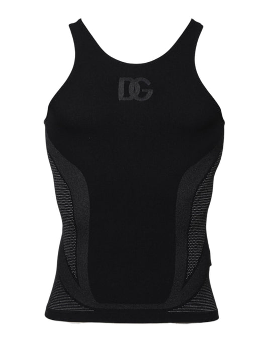T-shirt débardeur sans manches en nylon noir