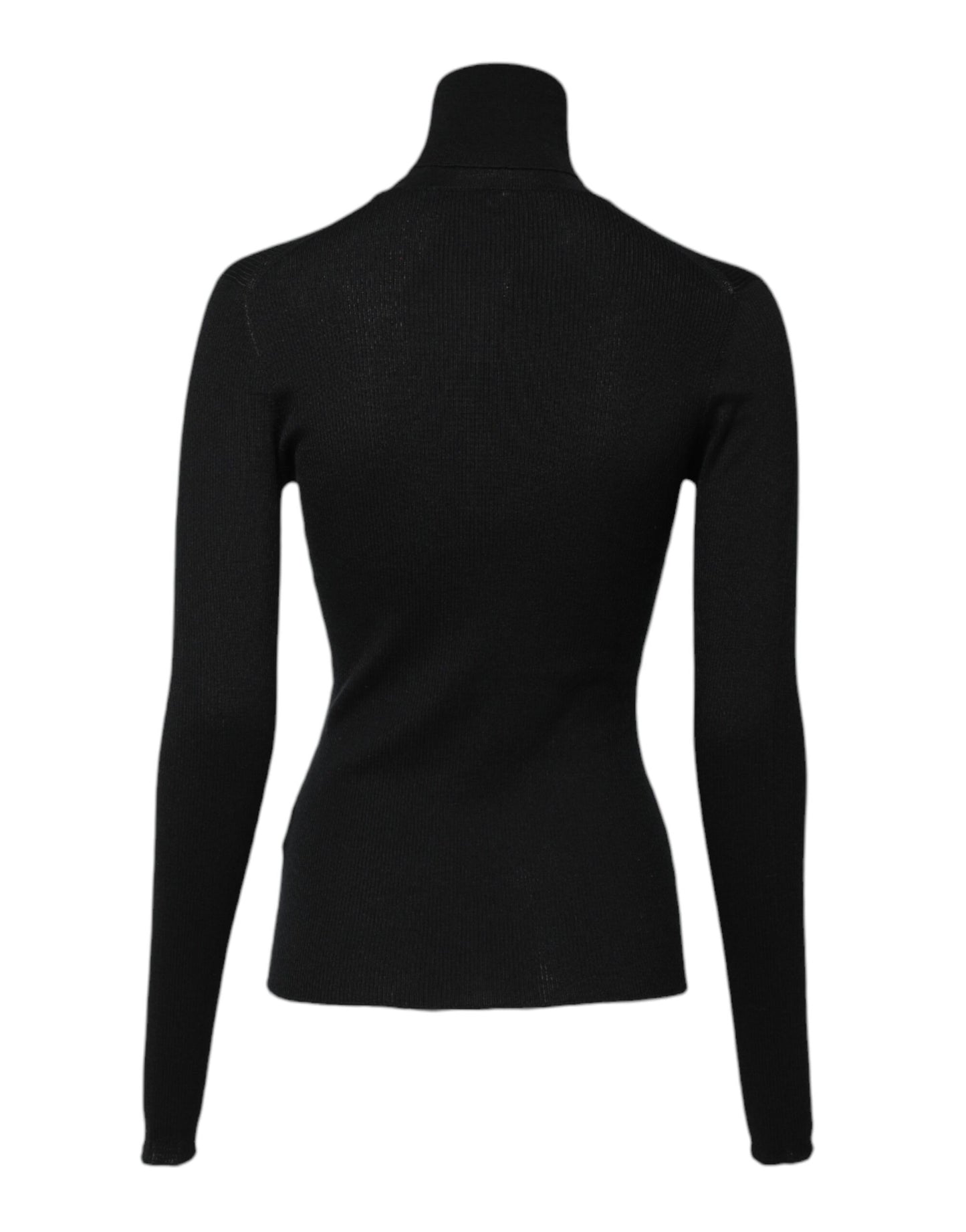 Blusa de punto con cuello alto de cachemira negra