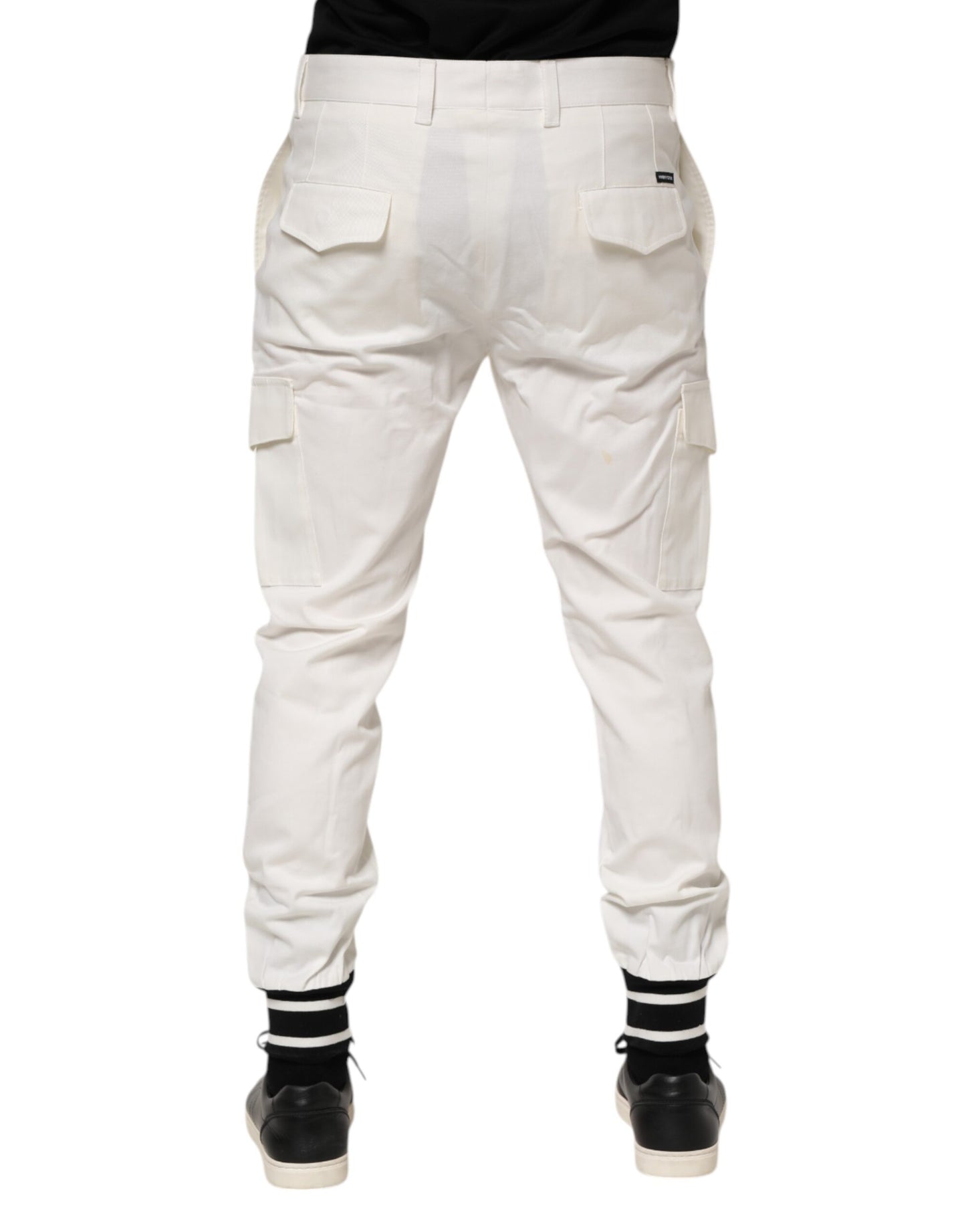 Pantalones cargo ajustados de algodón blanco para hombre