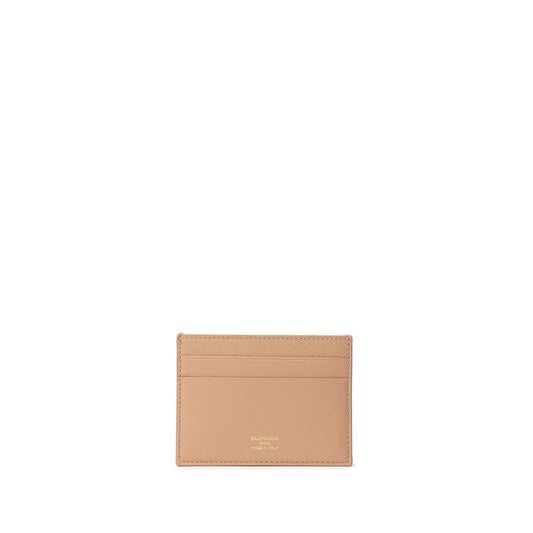 Tarjetero de piel beige
