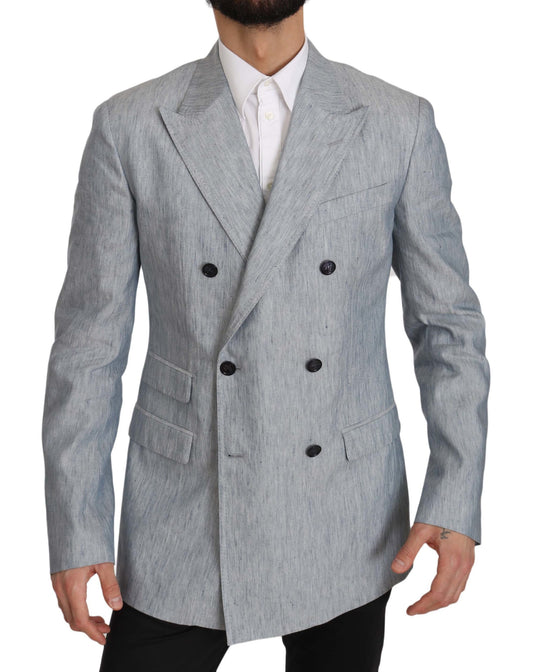 Chaqueta y blazer NAPOLI de lino azul